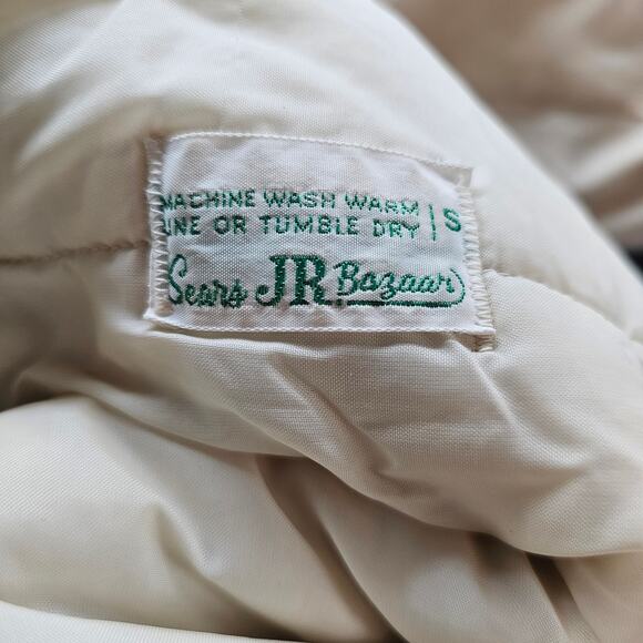 Vintage Sears Coat Womens Size Small Cream 80s Snap Button Warm Thick Neutral - Picture 13 of 13
